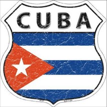 Cuba Country Flag Highway Shield Metal Sign - $27.95