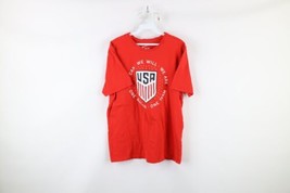 Nike Mens Size Large USMNT USA Soccer Crest Spell Out Short Sleeve T-Shirt Red - £23.70 GBP