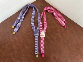 Vintage Coca-Cola Suspenders 2 Pair - Pink &amp; Purple Small Adjustable/Stretch - $12.60