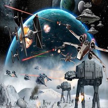 8X8Ft Outer Space Backdrop Galaxy Wars Photo Backgrounds Boys Party Supplies Bla - £51.51 GBP