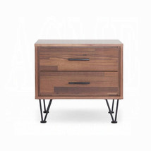 2 Drawer Nightstand w/ Metal Legs - Walnut - $167.99