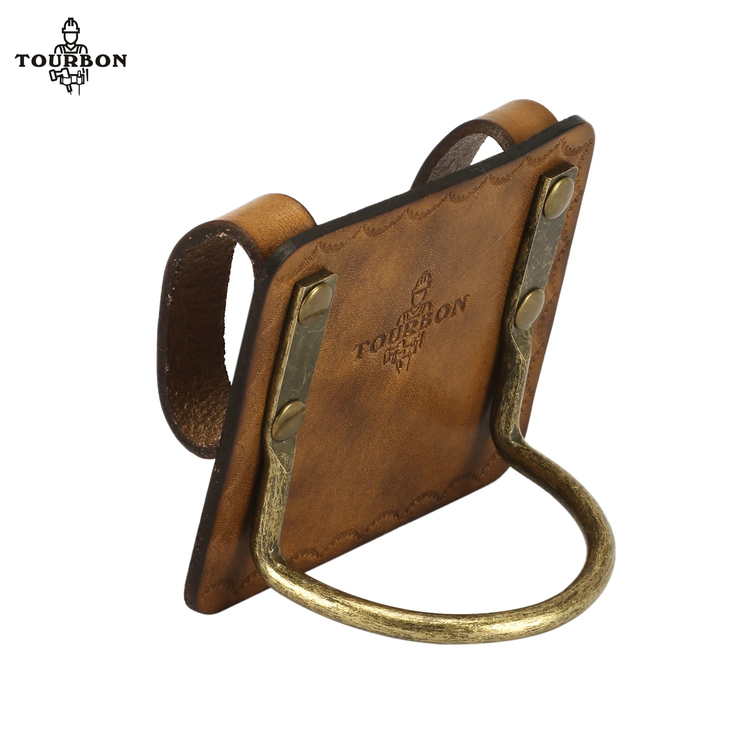 Tourbon Leather Heavy Duty Steel Loop Axe Hatchet Hammer Holder Slot Tool Holste - £51.63 GBP