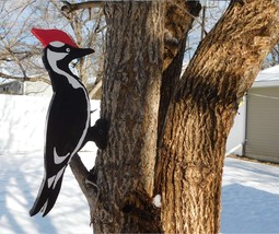 Woodpecker Tree Decoration Backyard Bird Decoration the Red Headed Woodp... - $24.99