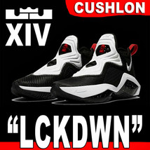 Lebron James Soldier Xiv &quot;Lckdwn&quot; &quot;Royal&quot; Force Zoom Air Black White Red 11 13.5 - £85.51 GBP+