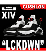 LEBRON JAMES SOLDIER XIV &quot;LCKDWN&quot; &quot;ROYAL&quot; FORCE ZOOM AIR BLACK WHITE RED... - $116.00+