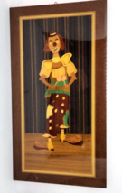 Vintage CLOWN Inlaid Marquetry Treen Wooden Wall Hanging Plaque Picture - £14.38 GBP