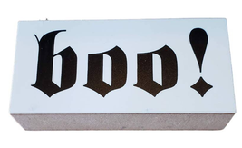 Halloween Gothic Script BOO ! Wood Mounted Rubber Stamp - £4.72 GBP