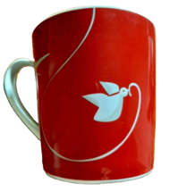 Starbucks Mug Dove Bird Red White Large 14 oz. Coffee Tea 2011 - £11.23 GBP