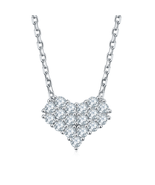 Heart-Shape Cluster S925 Moissanite Necklace - $95.00