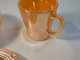 Fire King Peach Luster Trio Coffee Mug, Bowl and Saucer image 10