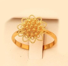 22K Gold Flower Ring Handmade From Bangkok Size 5 - 9 ( #33) - £356.94 GBP
