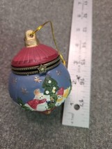 Christmas Bulb Trinket Box/Ornament Snowmen - $7.13