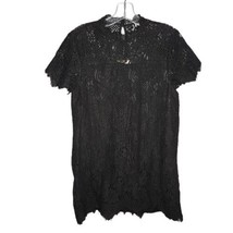 Entro Black Floral Lace Short Sleeve Mini Dress Size S - £22.51 GBP