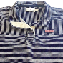 Martha&#39;s Vineyard Vines Popover Sweatshirt Size S Stripe Button Placket Navy - £15.94 GBP