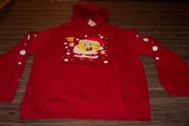 WOMEN&#39;S SPONGEBOB SQUAREPANTS CHRISTMAS Hooded Sweatshirt 2XL XXL NEW w/... - £31.53 GBP