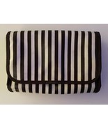 Henri Bendel Brown/White Signature Stripes Travel Make Up Toiletry Case ... - $65.73 CAD