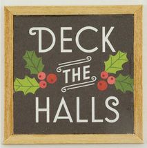 Deck the Halls Framed Text Christmas Picture KCMXM19 DOLLHOUSE Miniature - £7.51 GBP