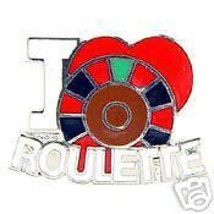 I Love Roulette C ASIN O Poker Slogan Novelty Pin Badge - £4.23 GBP