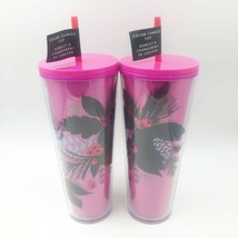 2 Starbucks 2021 Winter Holiday Color Change Venti Cold Cup Pink Berries - £55.05 GBP