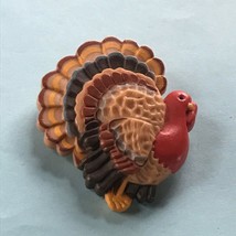 Hallmark Cards Marked Plastic Tom Turkey Thanksgiving Holiday Pin Brooch... - $9.49