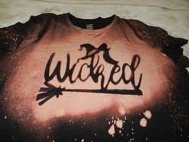 Nice Womens Xxl George Black Bleach Dyed Halloween Wicked Witch Shirt S/S Tee - £10.27 GBP