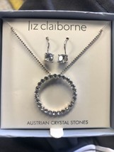 LIZ CLAIBORNE ANGEL Necklace Pierced earring  Australian crystal Stones - £18.68 GBP