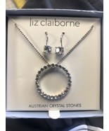LIZ CLAIBORNE ANGEL Necklace Pierced earring  Australian crystal Stones - £18.68 GBP