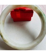 Natural Burmese Jade , Natural Carving Bangle  Women Gift Genuine Stone - $145.40