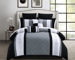 Chic Home 8-Piece Embroidery Comforter Set, Queen, Livingston Black - £99.07 GBP