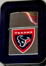 Rare Retired Houston Texans Shield Polished Chrome Zippo Lighter - $23.70