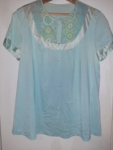 JcPenney Gaymode Medium Vintage lingerie Pajama Top Mint Green Nylon Ant... - $19.99