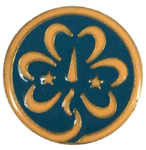 Girl Scouts World Trefoil Pin Blue Orange Butterfly Clutch Uniform Scouting Pin - £3.13 GBP