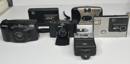 Vintage Camera Lot 35mm And Disc Parts Only Kodak Polaroid Minox Nikon B... - $38.41