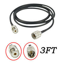 3Ft Pl-259 Uhf So239 Ham Cb Vhf Rf Rg-58 Coax Antenna Extension Cable Made In Us - £13.74 GBP