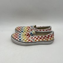 Vans Multi-Color Checkered Rainbow Slip On Shoes 721278 Kids size 7 - $16.83