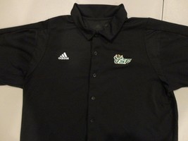 Black South Florida Bulls Embroidered Button Up NCAA Polyester Shirt Fits Men XL - £20.42 GBP