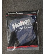 VTG 1986 HANES Original Package Crew Neck Pocket T Shirt Size M Dark Blu... - £13.21 GBP