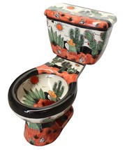 Mexican Talavera Ceramic Toilet Hand Painted - Rancheros Negro - - $22,462.85 MXN