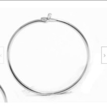 10 12 15 18 mm 14K WHITE  Gold THIN Wire Hoop Earring  (Price for one piece) C-2 - £22.86 GBP