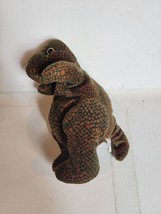 Vintage Plush Creations Dinosaur Stuffed Animal 1990s VTG 90s Plushie Toy Brown - £6.88 GBP