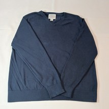 St John's Bay V-Neck Men's Blue Cotton Cashmere Blend Pullover Sweater Size XL image 9