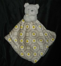 BLANKETS &amp; BEYOND BABY TEDDY BEAR GREY YELLOW SQUARE SECURITY BLANKET PLUSH - £26.14 GBP