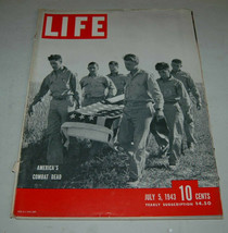 Vintage Life Magazine July 5 1943  Neat Ads Americas Combat Dead WWII Coca Cola - £24.04 GBP