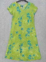 Hawaiian Moon Women&#39;s Sheath Dress SZ M Green Shades Batik Floral Pullov... - £14.41 GBP