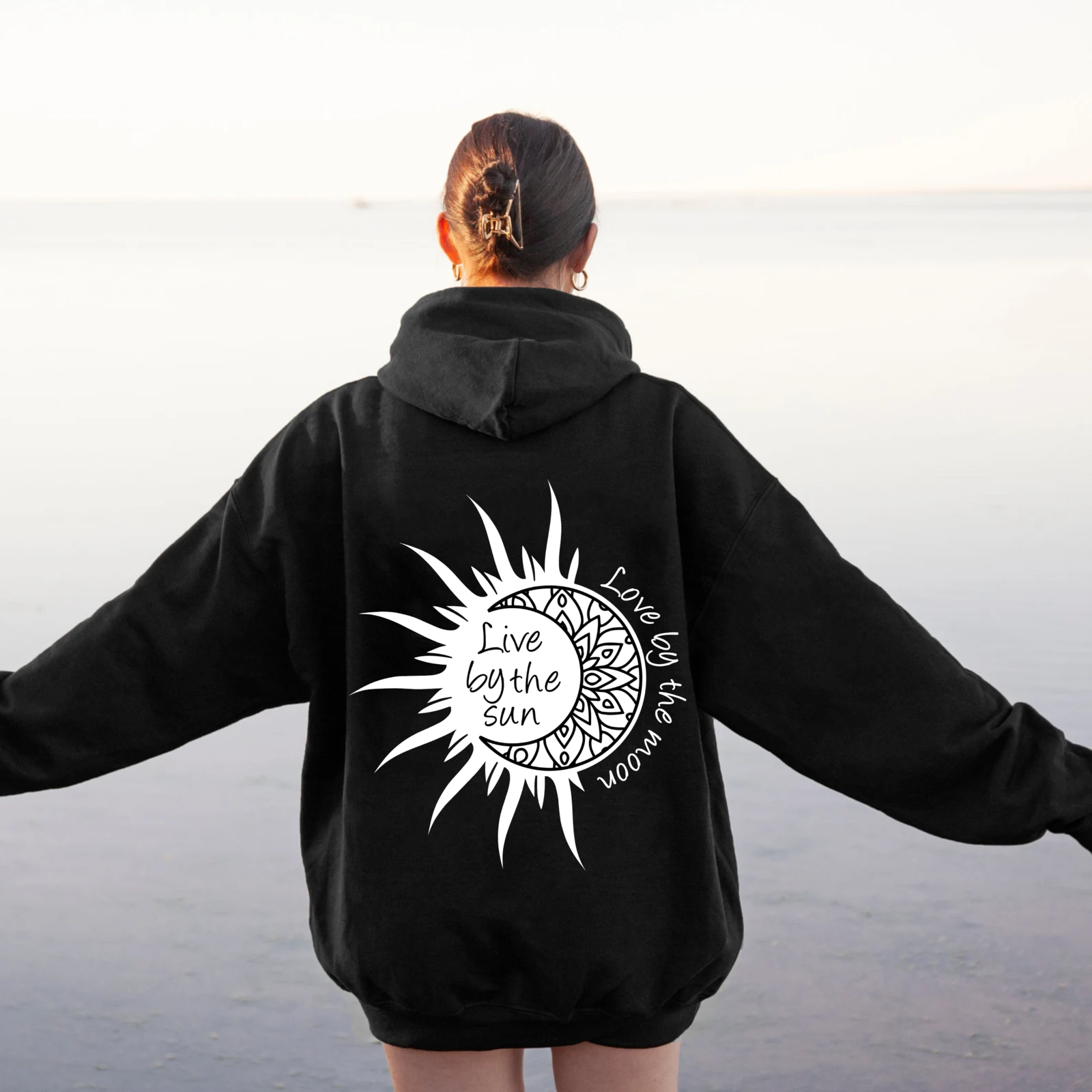 Primary image for Live by the sun, love by the moon | Heavy Blend Crewneck Sweatshirt / Hoodie | S