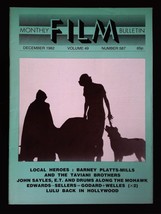 BFI Monthly Film Bulletin Magazine December 1982 mbox1361 - No.587 E. T - £4.88 GBP