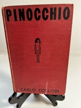 Book Pinocchio Carlo Collodi 1935 No Copyright Date Red Cover 251 pages - £11.78 GBP
