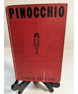 Book Pinocchio Carlo Collodi 1935 No Copyright Date Red Cover 251 pages - £11.73 GBP