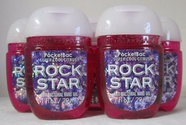 Bath & Body Works Pocket Bac Hand Gel Set Lot Of 5 Rock Star Super Cool Citrus - $17.72