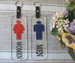 Pair of Traditional Acrylic Office Restroom Key Rings - £23.14 GBP